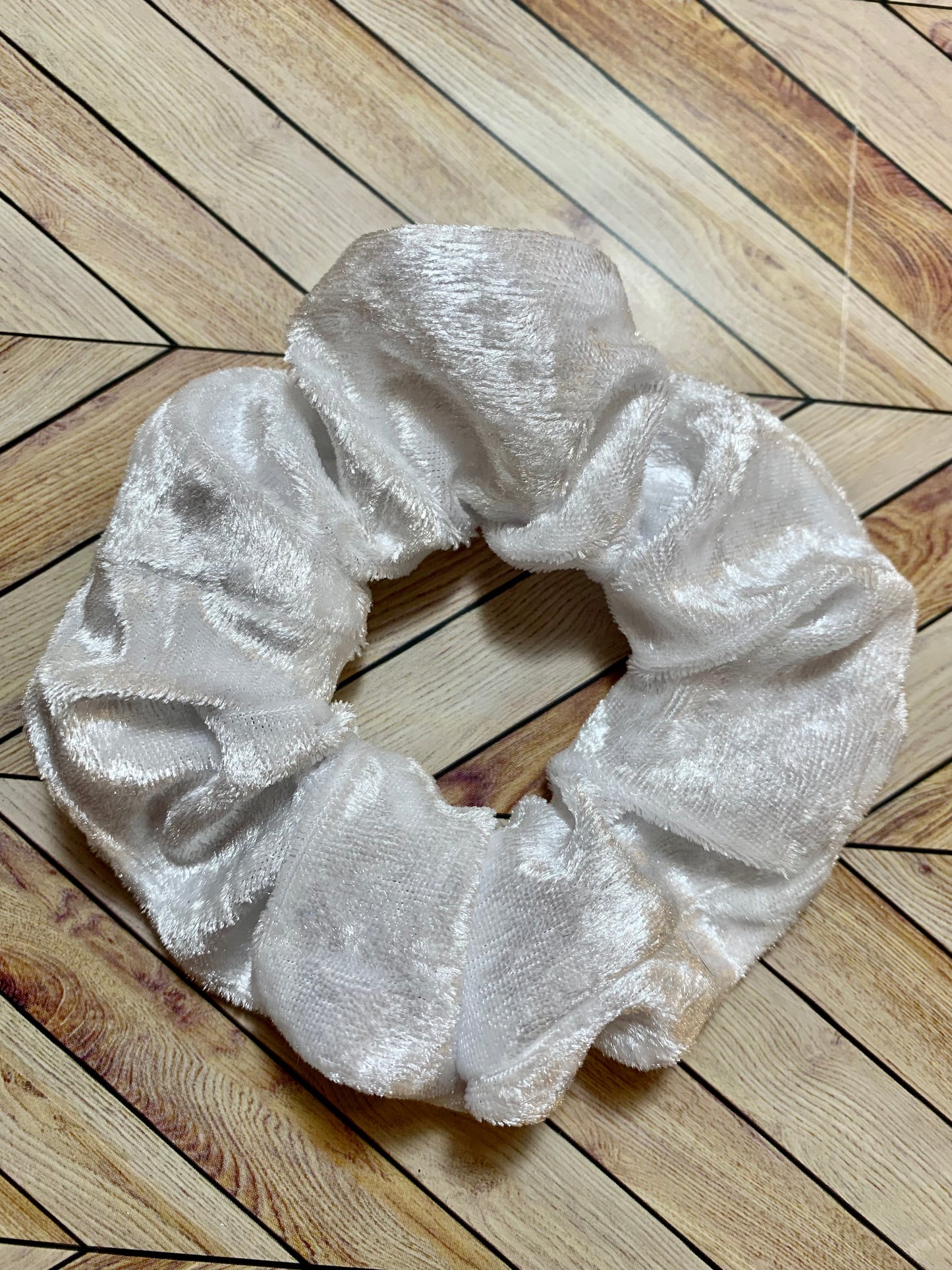 White Velvet Scrunchie
