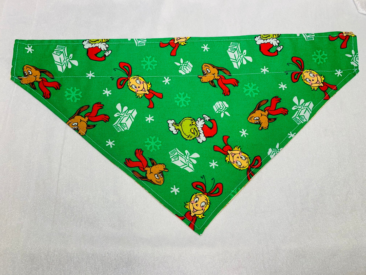 Grinch & Gold Snowflake Bandana