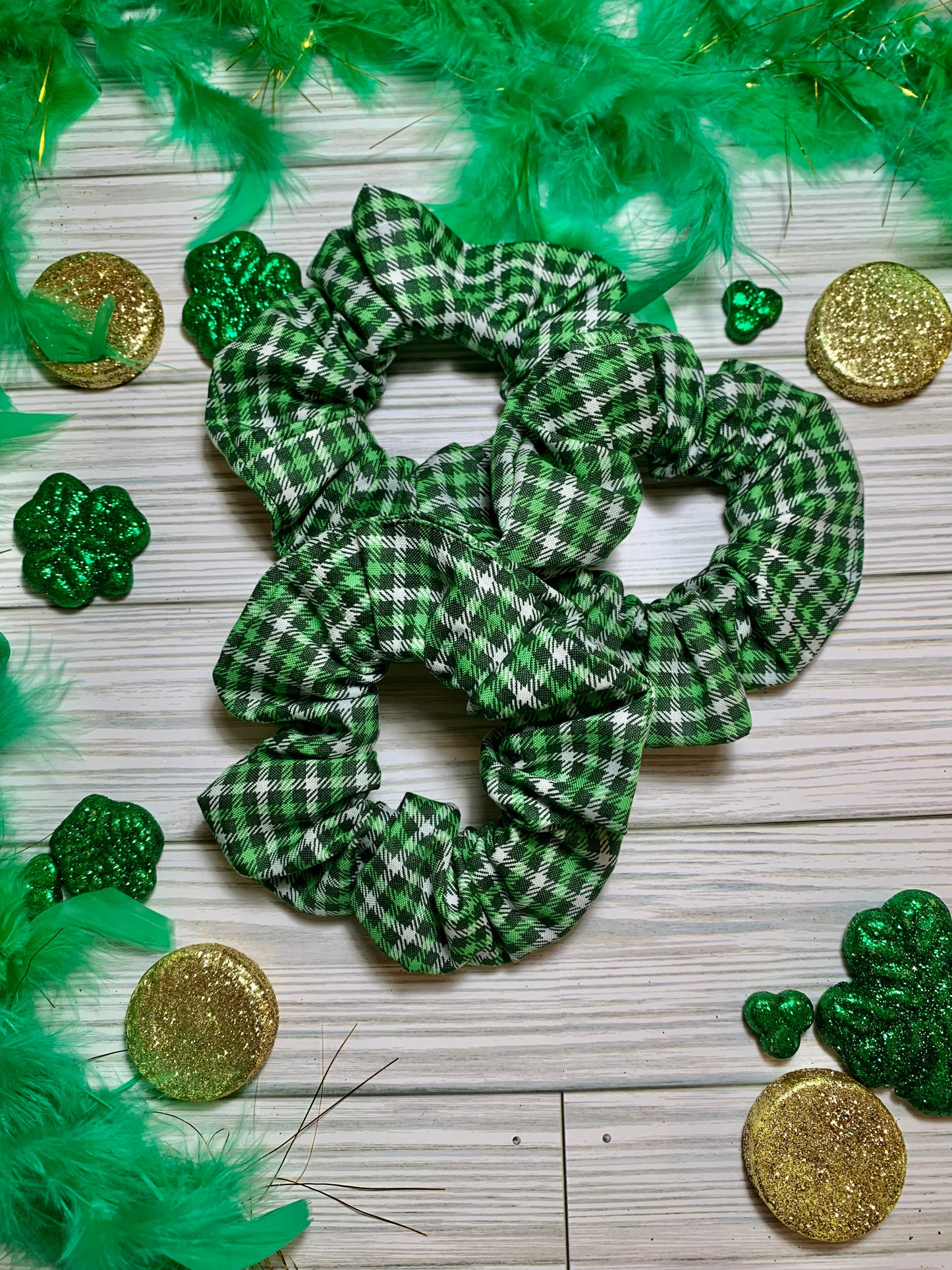 Shamrock Plaid Scrunchie