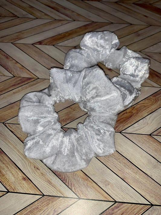 White Velvet Scrunchie