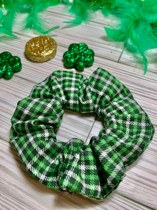 Shamrock Plaid Scrunchie