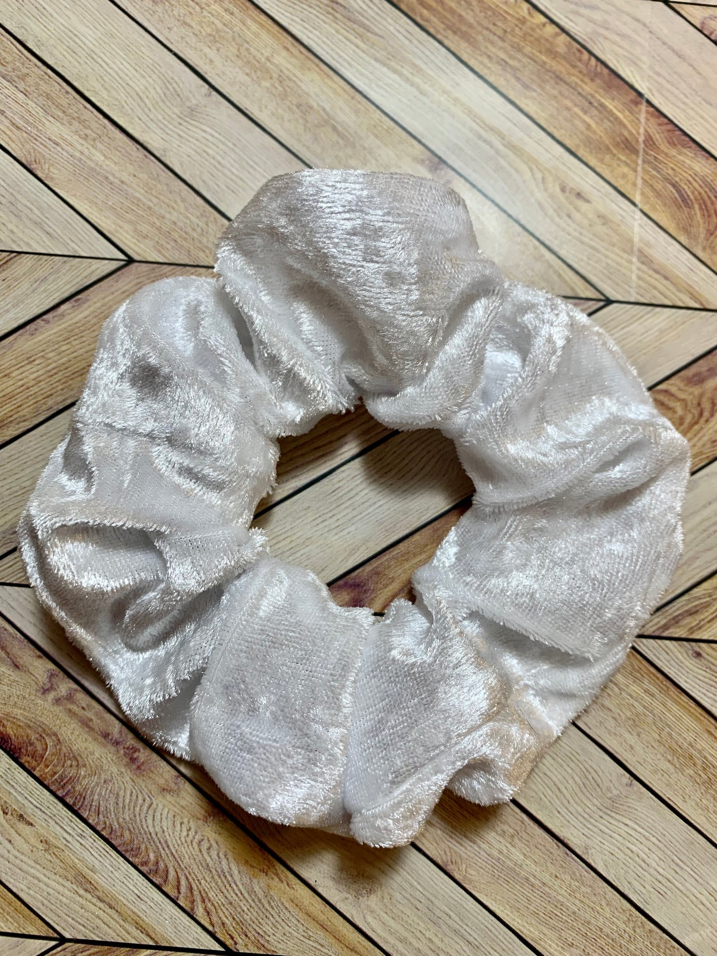 White Velvet Scrunchie